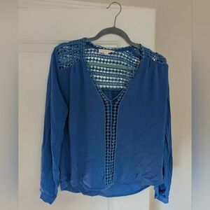 Lovestitch Small Light Teal Bohemian Crochet Top